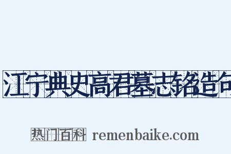 江宁典史高君墓志铭造句是什么意思的图片